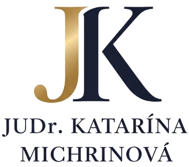 Logo advokátskej kancelárie JUDr. Katarína Michrinová - elegantné písmená KM v zlatej farbe